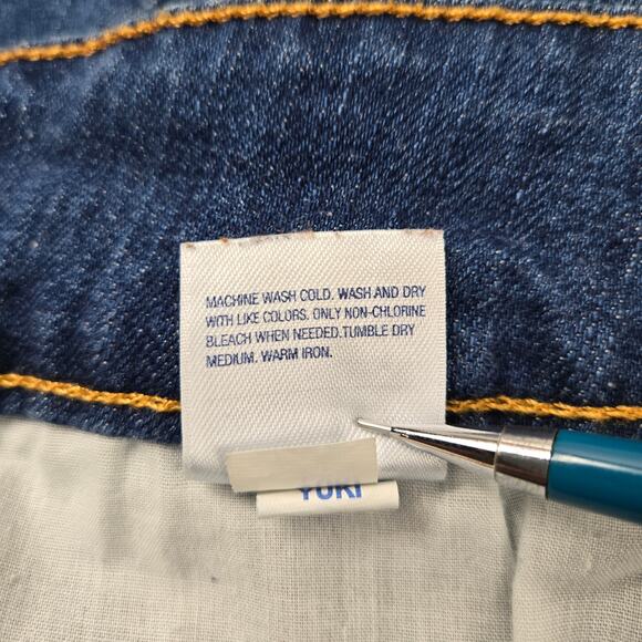 Old Navy Perfect Pencil Denim Skirt Yuki Dark Wash Back Vent size 10 Modest - Picture 8 of 9